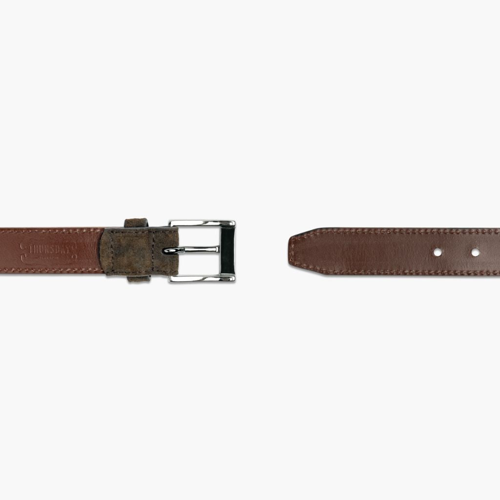 Men's Classic Leather Belt | Dark Olive Suede - Image 3