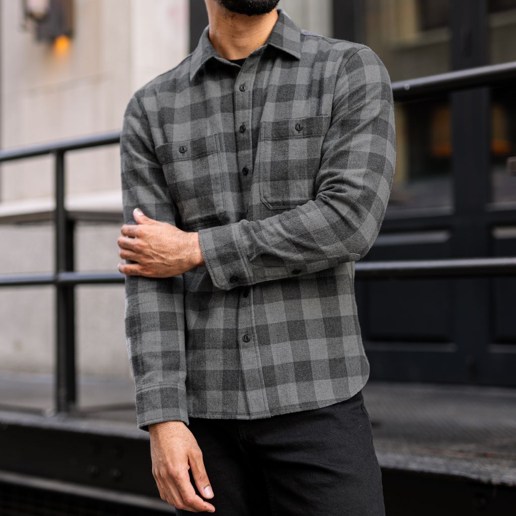 Buffalo Check Shirt | Black & Grey - Image 6